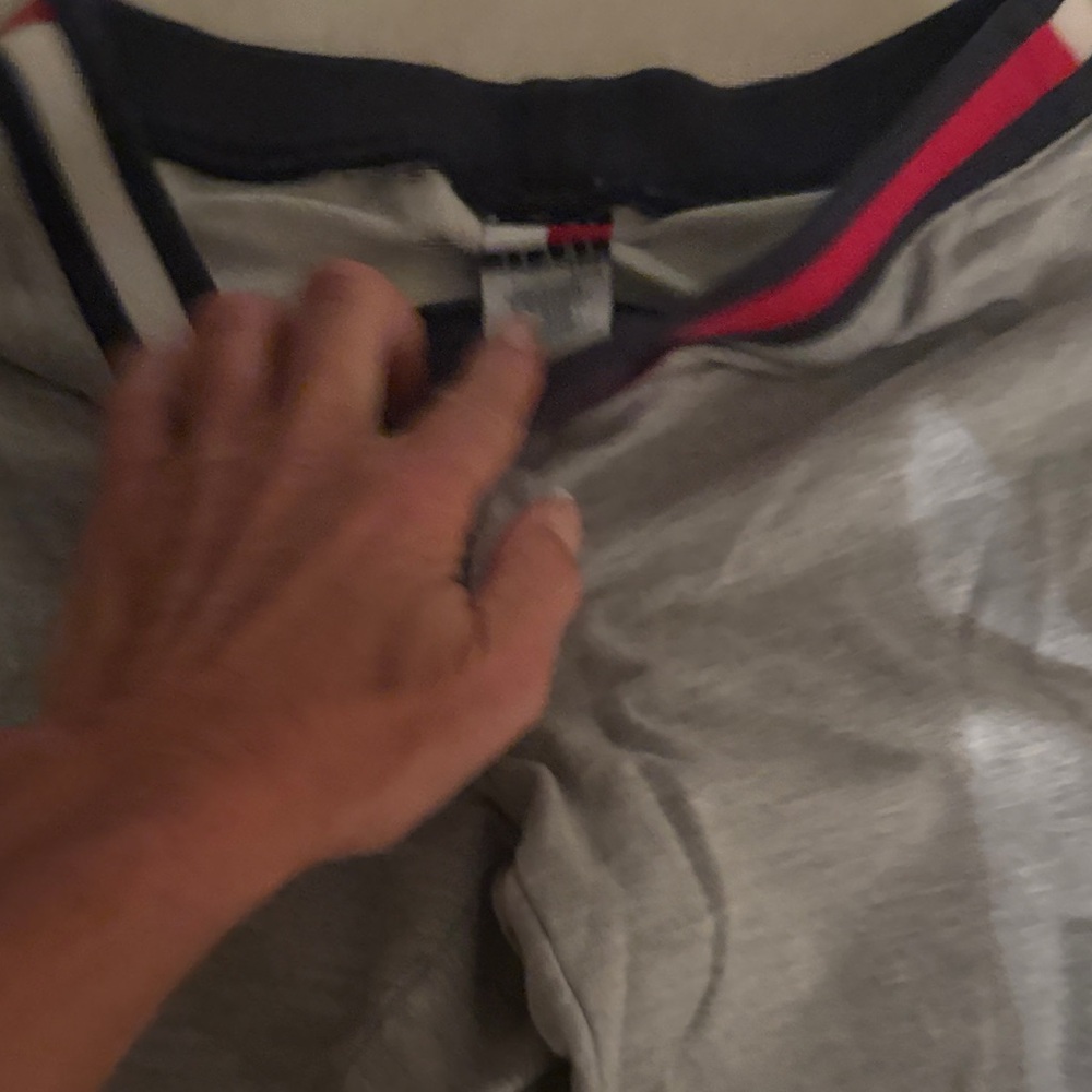 Tommy Hilfiger Gray Pants with Navy and Pink Waistband